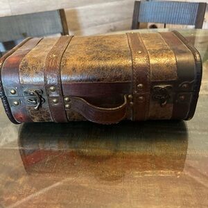 Vintage Brown Leather Trunk Bag